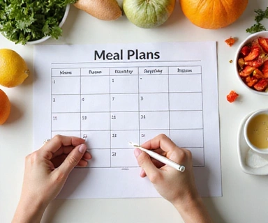 Mani che disegnano un piano alimentare personalizzato.